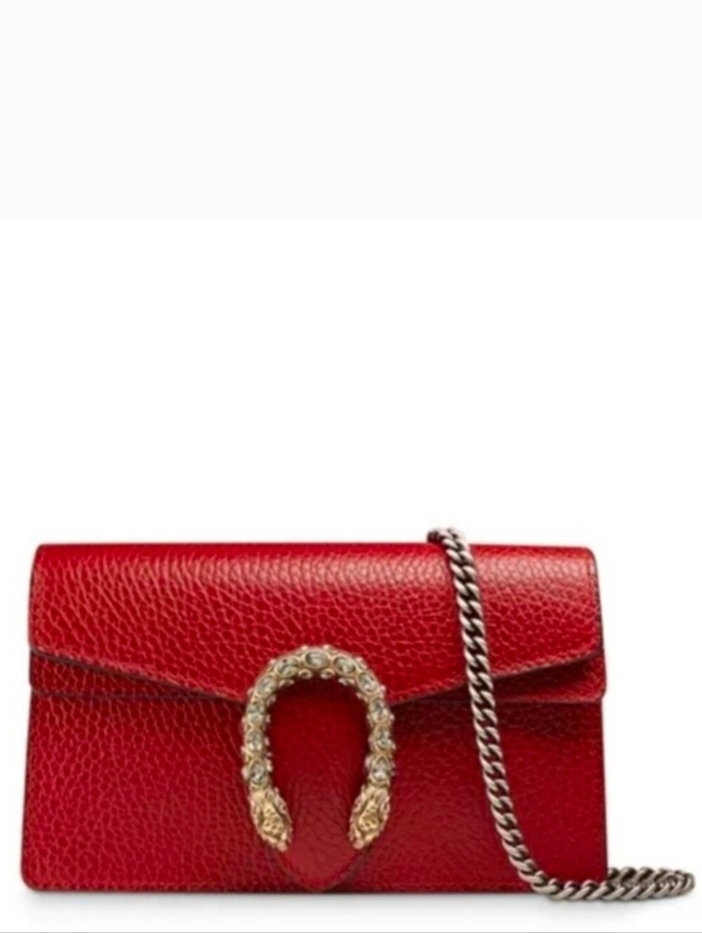 New! UNUSED! Rare!! Gucci Calfskin Super Mini Dionysus Shoulder Bag Hibiscus Red